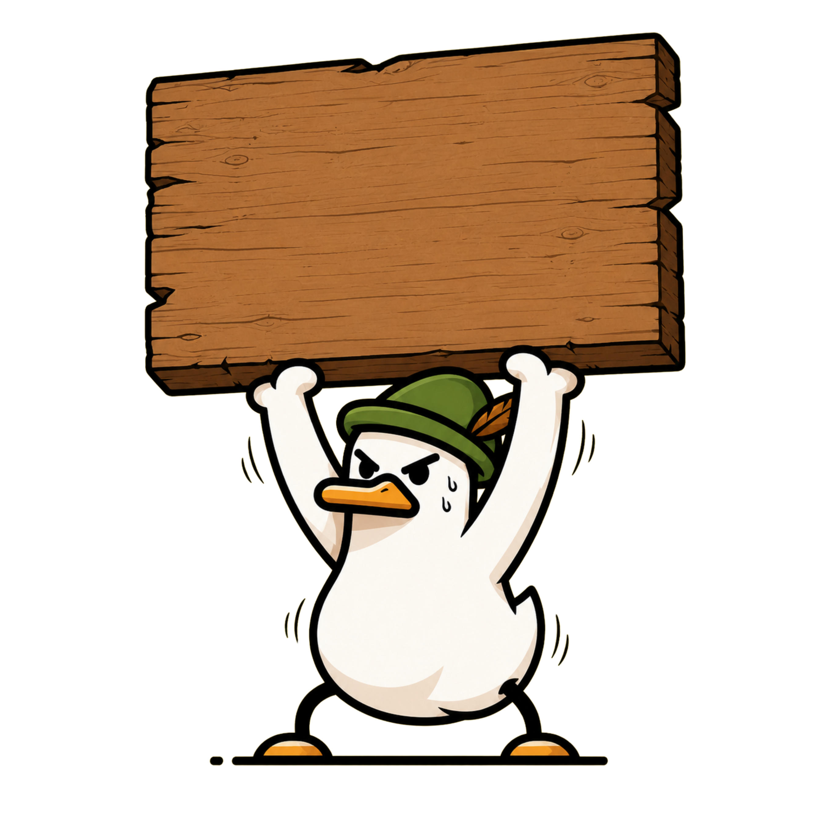 DuckHood holding the contract sign